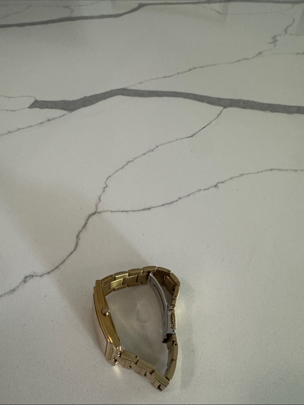 GUESS Gold-Tone Rectangular Bracelet Watch - Picture 6 of 7